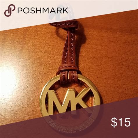 michael kors black leather hang tag